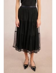 Long tulle skirt with rhinestones