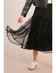 Long tulle skirt with rhinestones