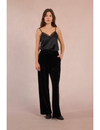Pantalon large en velours