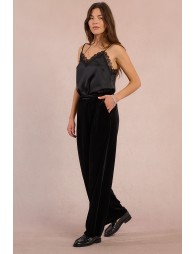 Pantalon large en velours