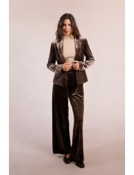 Pantalon large en velours