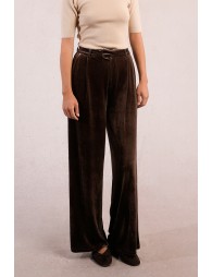 Pantalon large en velours