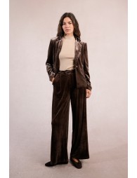 Pantalon large en velours