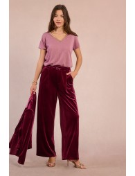 Pantalon large en velours