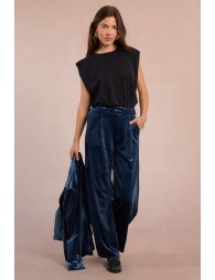 Pantalon large en velours
