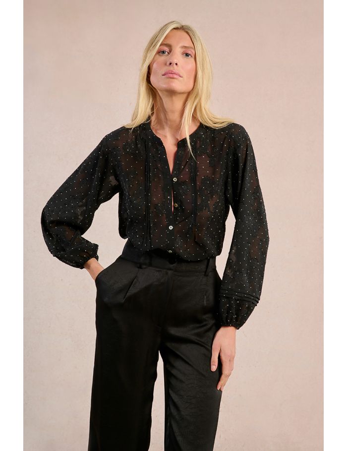 Wide-leg and satin trousers