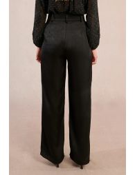 Wide-leg and satin trousers