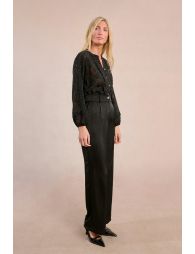 Wide-leg and satin trousers