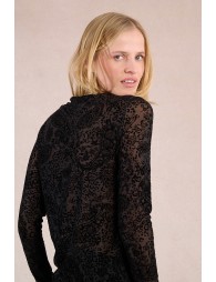 Lace top, transparent paisley pattern