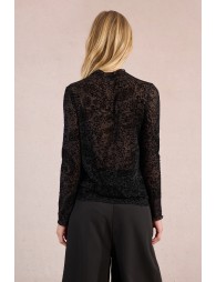 Top en dentelle, motif cachemire en transparence
