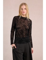 Lace top, transparent paisley pattern