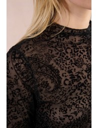 Lace top, transparent paisley pattern