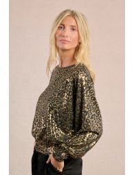 Lamé leopard top