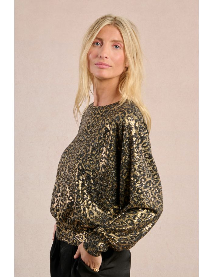 Lamé leopard top