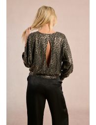 Lamé leopard top