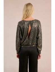 Lamé leopard top