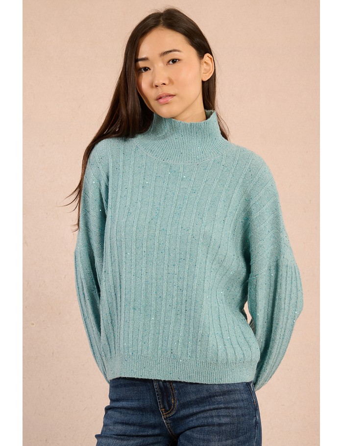 Sequined knit sweater