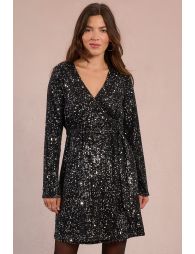 Robe portefeuille à sequins