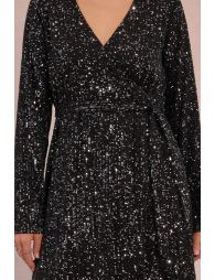Robe portefeuille à sequins