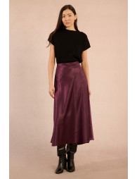 Long satin skirt