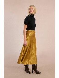 Long satin skirt