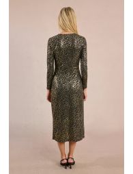 Robe ajustée lamée léopard