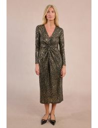 Robe ajustée lamée léopard