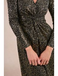 Robe ajustée lamée léopard