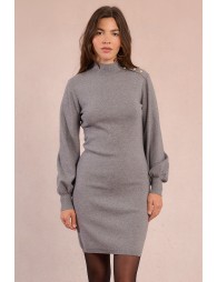 Robe pull en maille à manches ballons