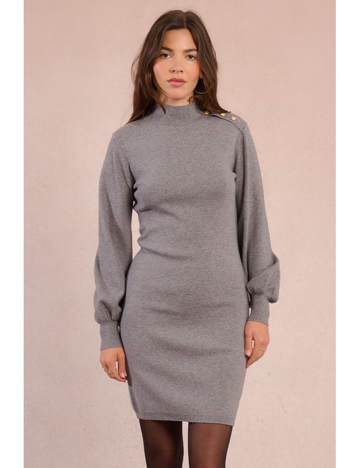 Robe pull en maille à manches ballons
