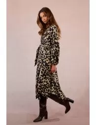 Robe longue portefeuille imprimé animalier