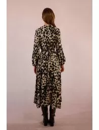 Robe longue portefeuille imprimé animalier