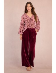 Blusa  de manga larga con estampado y volantes