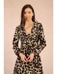 Short pleated leopard dress
