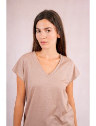 Camiseta  de manga corta cuello de pico