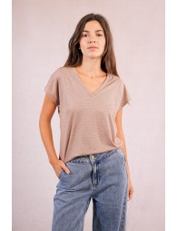 Camiseta  de manga corta cuello de pico