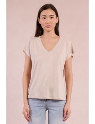 Camiseta  de manga corta cuello de pico