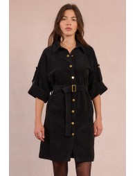 Robe chemise en velours