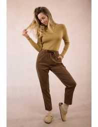 Corduroy suede trousers