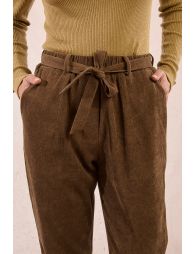 Corduroy suede trousers