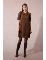 Robe droite, manche gigot