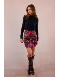 Short A-line skirt, printed
