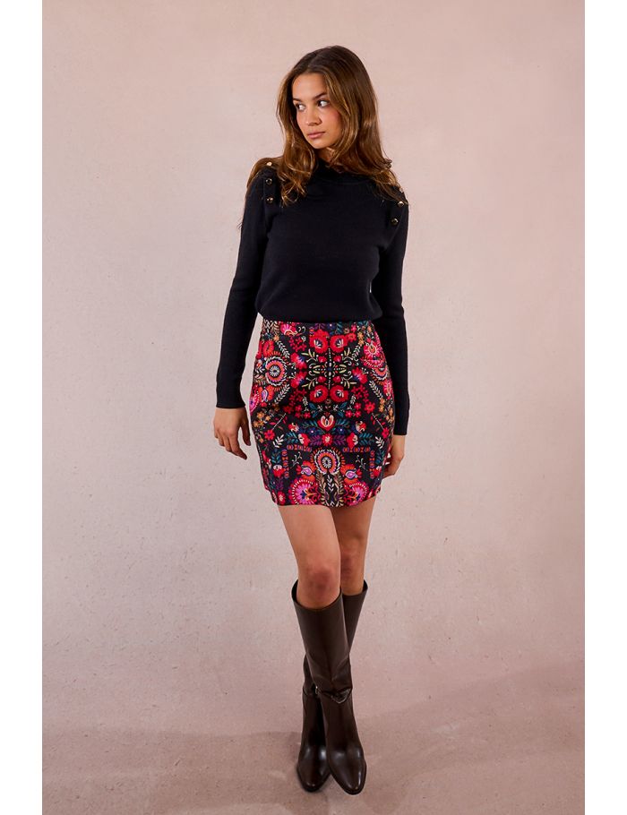 Falda corta con estampado