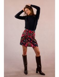 Short A-line skirt, printed