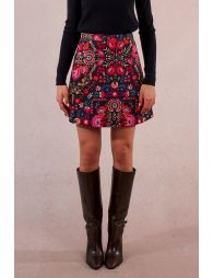 Short A-line skirt, printed