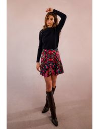 Short A-line skirt, printed