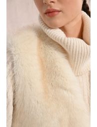 Sleeveless faux fur jacket