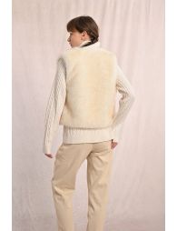 Sleeveless faux fur jacket