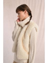 Veste sans manches en fausse fourrure