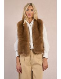Sleeveless faux fur jacket